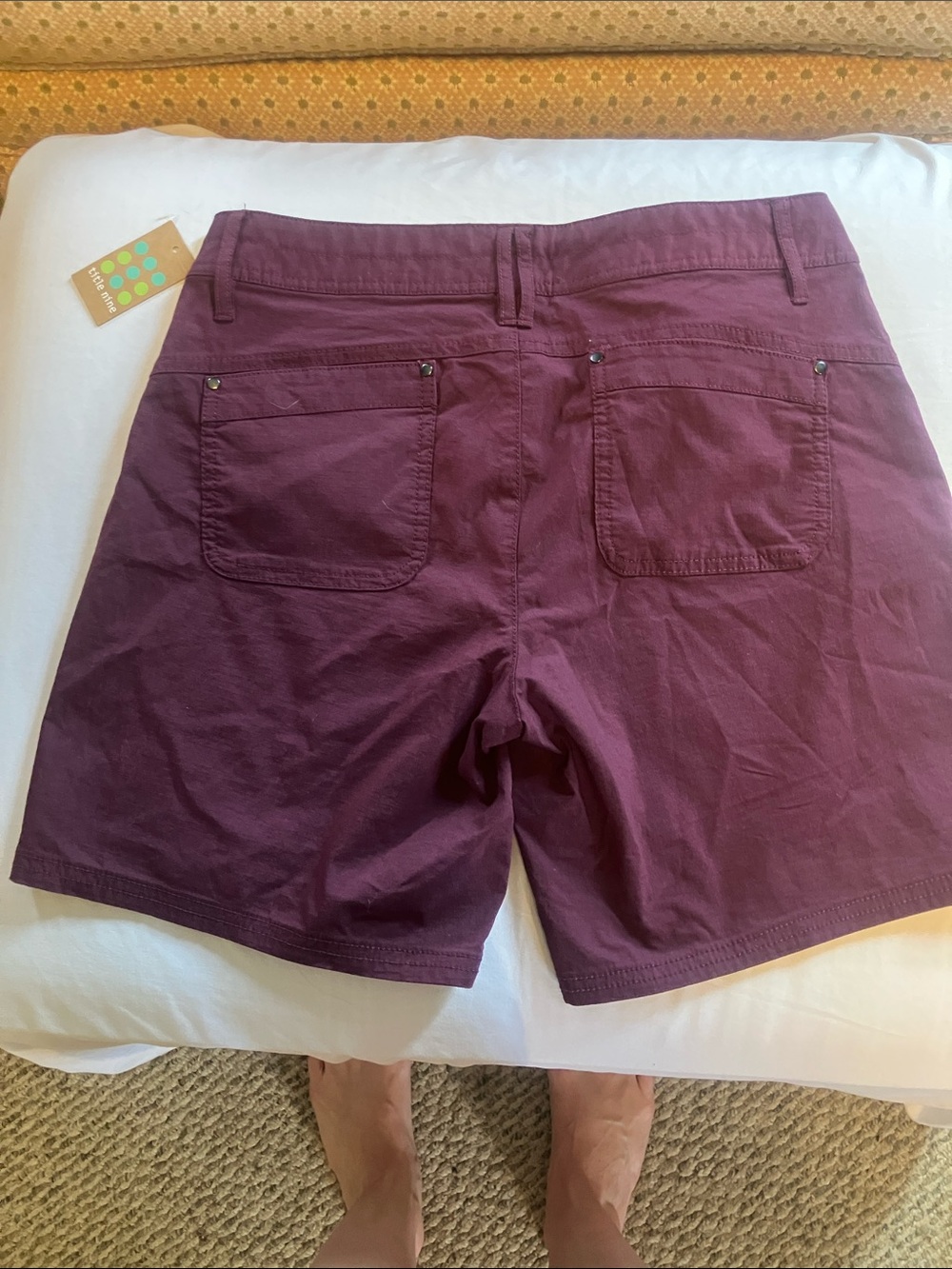 Title Nine 7" Big B Women's Plum/Burgundy Brash ripstop Hiking Shorts size 6 - Picture 9 of 12